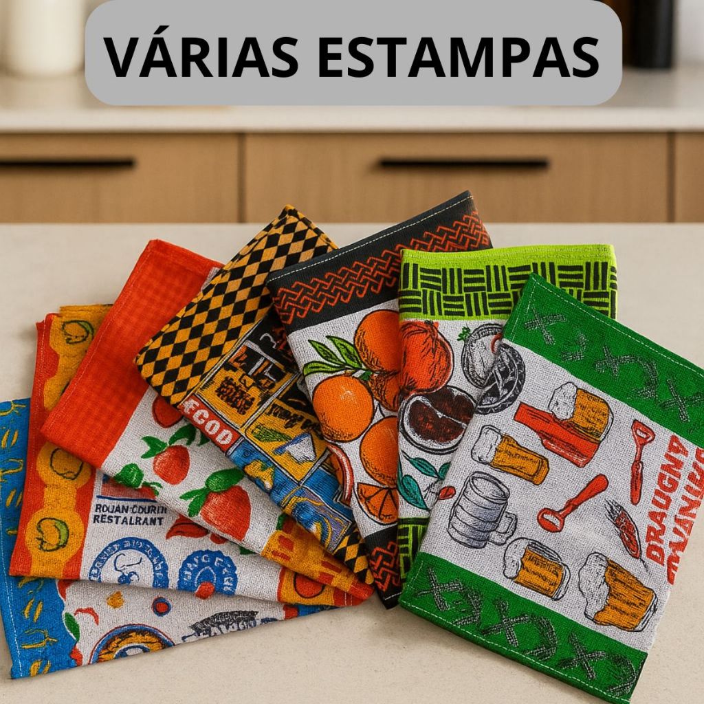 Kit Pano de Prato Copa Felpudo Atoalhado Para Pia Louça Estampado Algodão Estampado em Oferta na Shopee