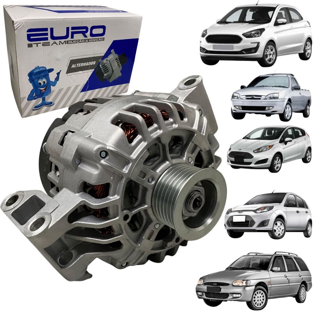 Alternador Para Ford Fiesta Ka Escort Courier New Fiesta 1.0 1.6 Motor AP C/ Ar Condicionado 12v 90A