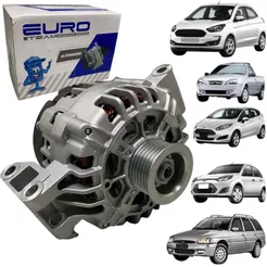 Alternador Para Ford Fiesta Ka Escort Courier New Fiesta 1.0 1.6 Motor AP C/ Ar Condicionado 12v 90A
