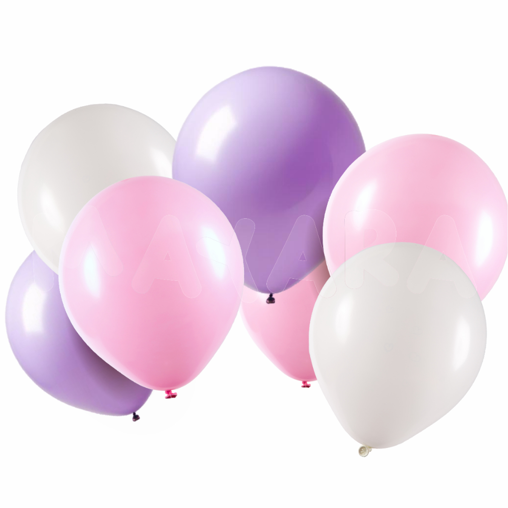 75 unidades Balões - Bexigas 8 Polegadas Lilás Branco e Rosa Claro