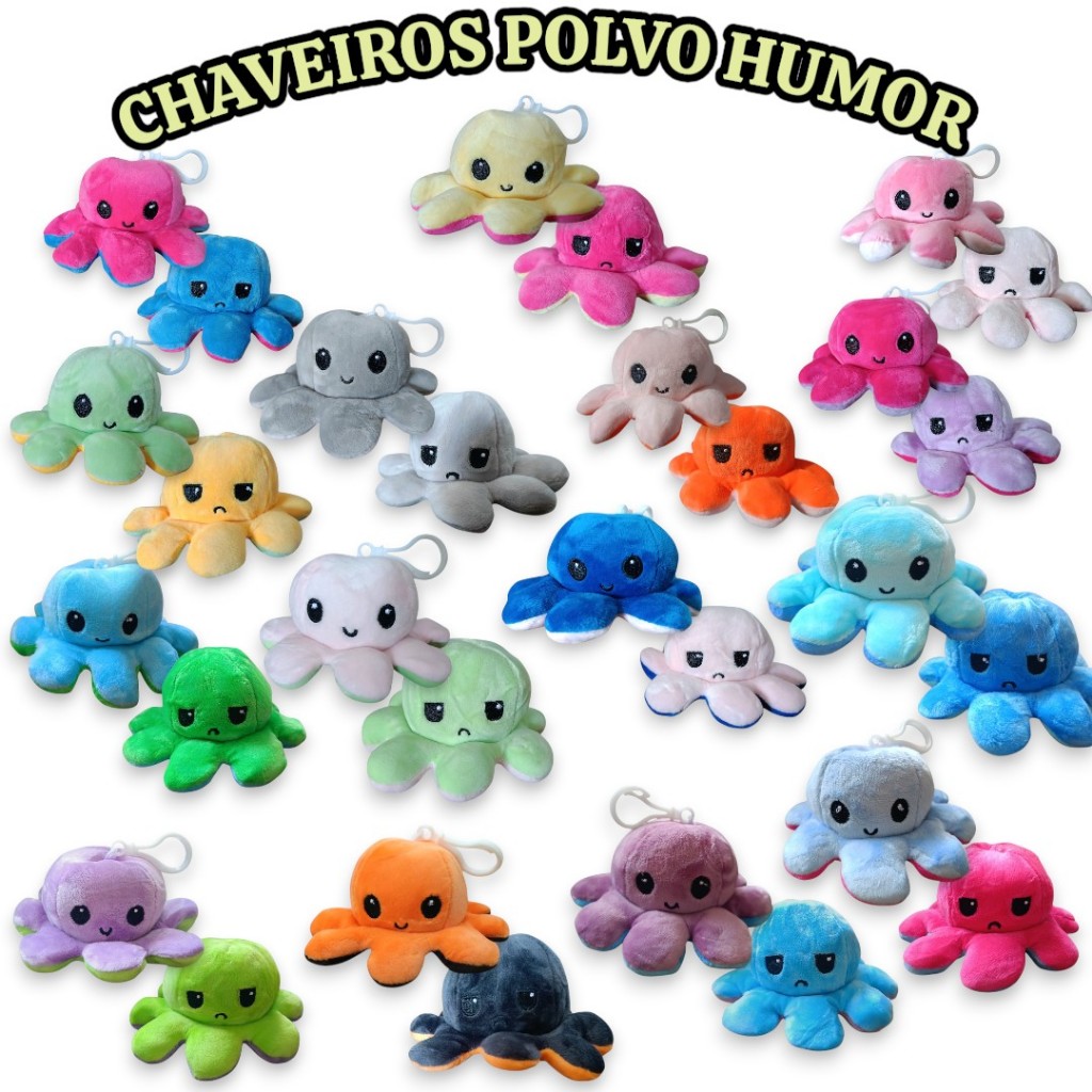 KIT15/16 Polvo do Humor Pelúcia Polvinho Reversível Chaveiros Polvos Presentes em Oferta na Shopee