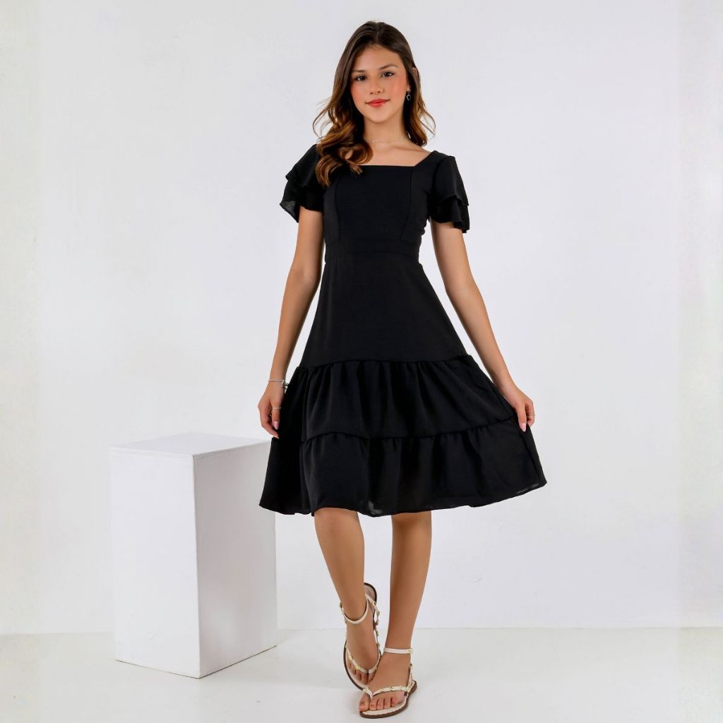 Vestido Babado Infantil Juvenil Evangelico Festa Delicado