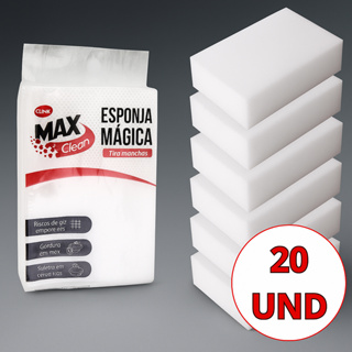 Kit Esponja Mágica Melamina Bucha Tira Mancha Desengordurante Limpeza Multiuso em Oferta na Shopee