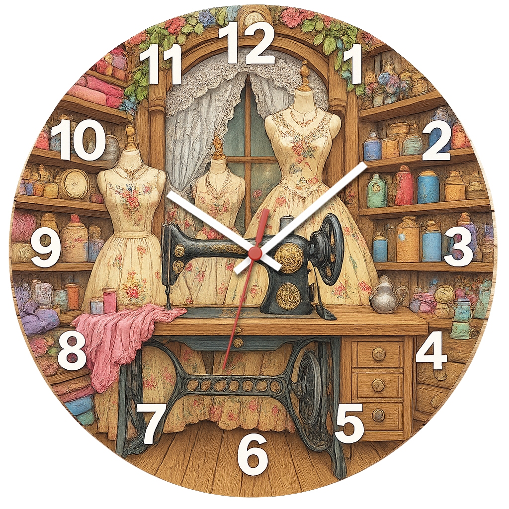 Relógio de Parede Decorativo Costura Pendulart 29cm Adesivado Silencioso em Oferta na Shopee