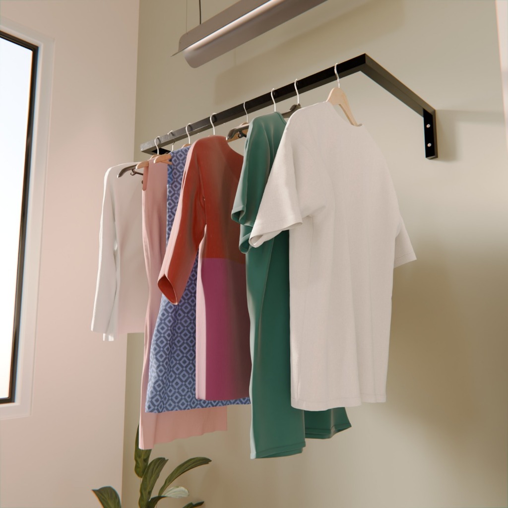 Arara Cabide de Parede Preto 60cm Organizador de Roupas Closet em Oferta na Shopee