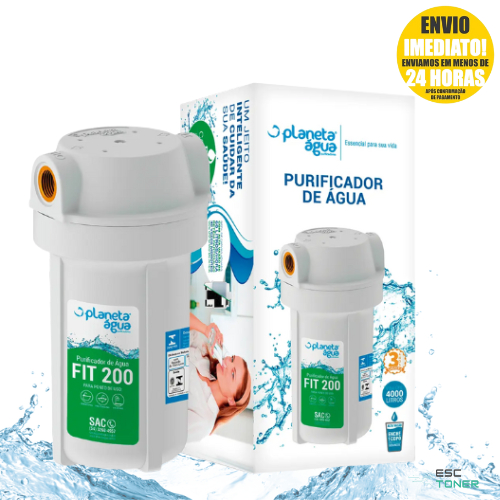 Purificador Água Filtro Planeta Água Fit 200 Torneira Pia Bebedouro Carvão Ativado Pou Branco Saúde em Oferta na Shopee