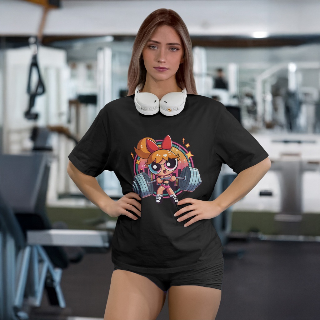 Camiseta Feminina Fitness Academia Lindinha Docinho Florzinha Meninas Super Poderosas