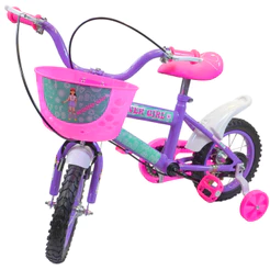 Bicicleta Menina Aro 12 de Aço - 2 a 7 Anos Pneu Borracha Automotiva Alta durabilidade Freio VBRAKE