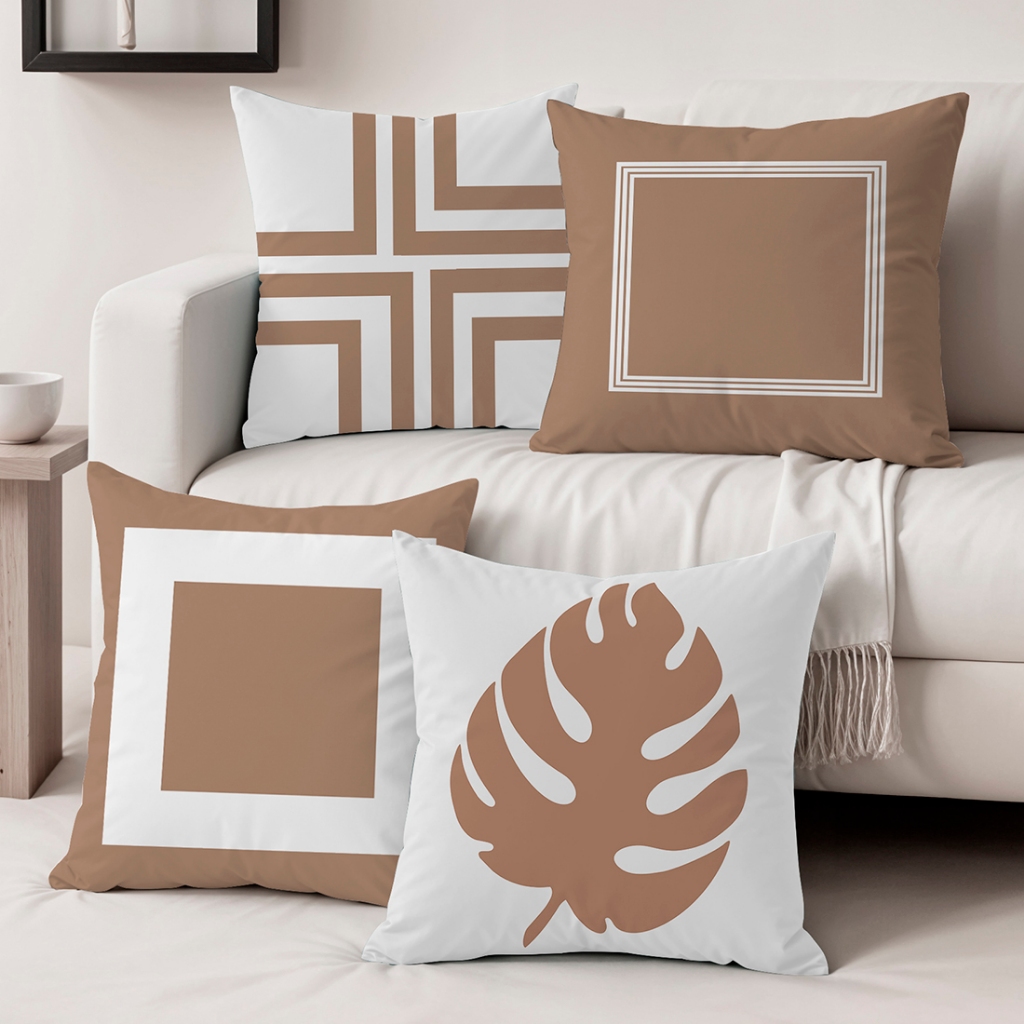 Kit Com 04 Capas De Almofadas Decorativas 45×45 Em Oxford