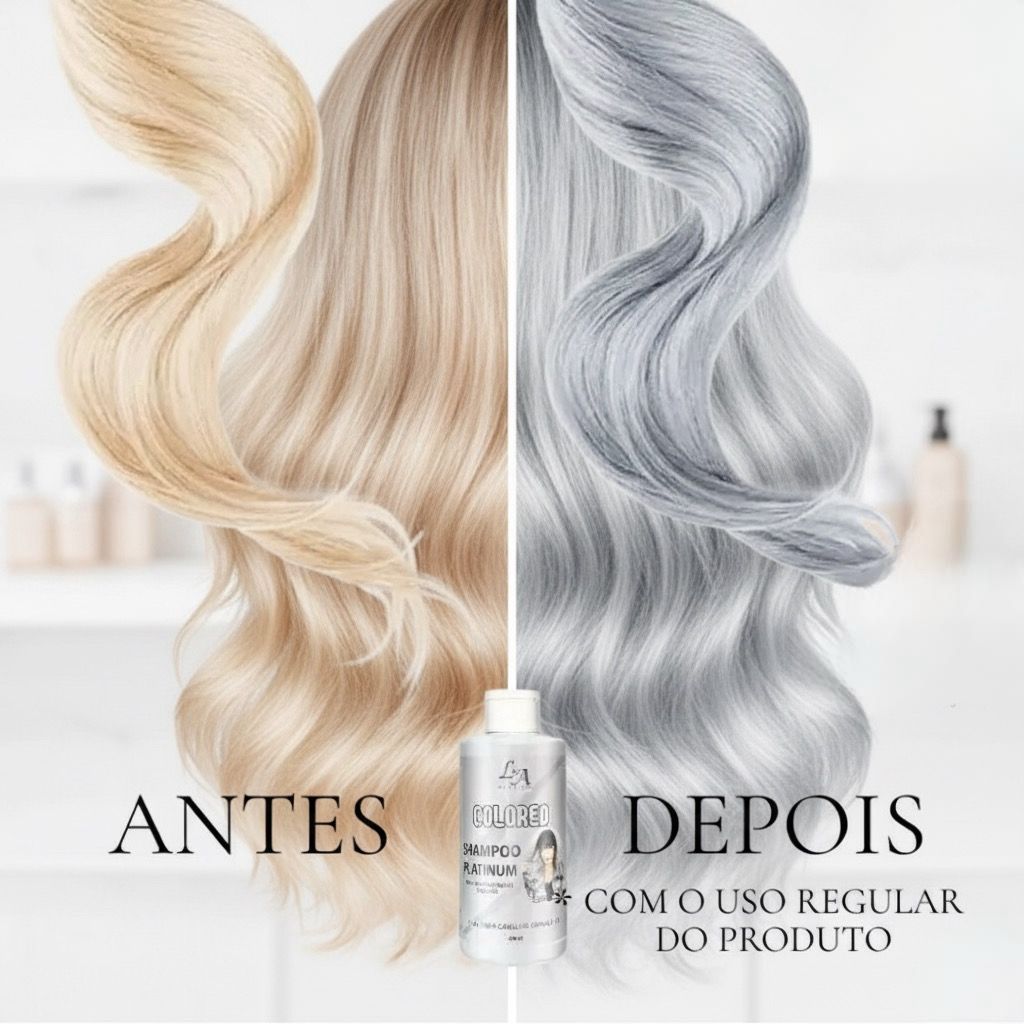 Shampoo Matizador Platinum Efeito Platinado - S/ Amônia - Resultado 100% Natural La cosméticos 300ml
