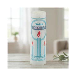 Kit 4 Velas Votiva 7 Dias Branca 200g – Treze Estrelas | Queima Limpa e Longa Duração