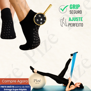 Kit de Meias Pilates Antiderrapantes Sapatilha–Grip Seguro, Algodão Atoalhado|Opções de 1 a 3 Pares em Oferta na Shopee