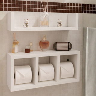 Nicho Prateleira 2 Unidades MDF Branco Decoração Instalação Invisível alta qualidade em Oferta na Shopee