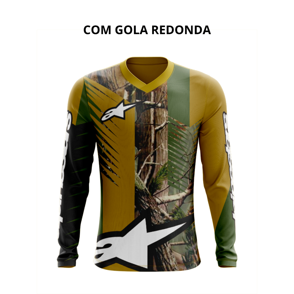 Camiseta Camuflada 16 Dry Fit Manga Longa Proteção UV50+ - Pesca, Motocross, Paintball, Tática, Trilha, Motociclista