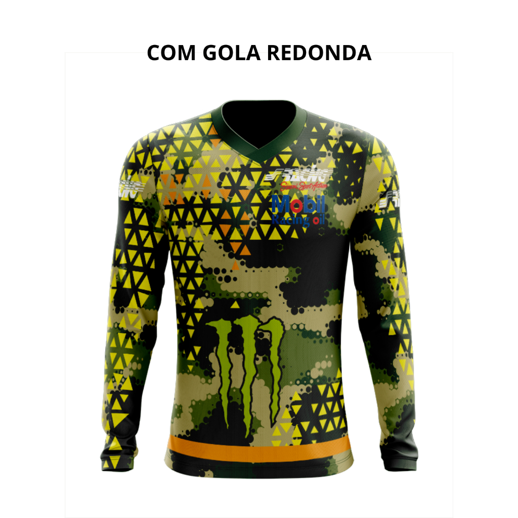 Camiseta Camuflada 17 Dry Fit Manga Longa Proteção UV50+ - Pesca, Motocross, Paintball, Tática, Trilha, Motociclista