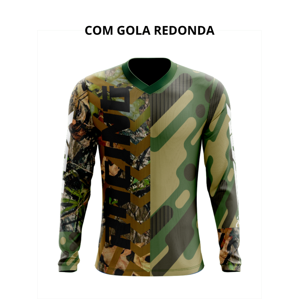 Camiseta Camuflada 19 Dry Fit Manga Longa Proteção UV50+ - Pesca, Motocross, Paintball, Tática, Trilha, Motociclista