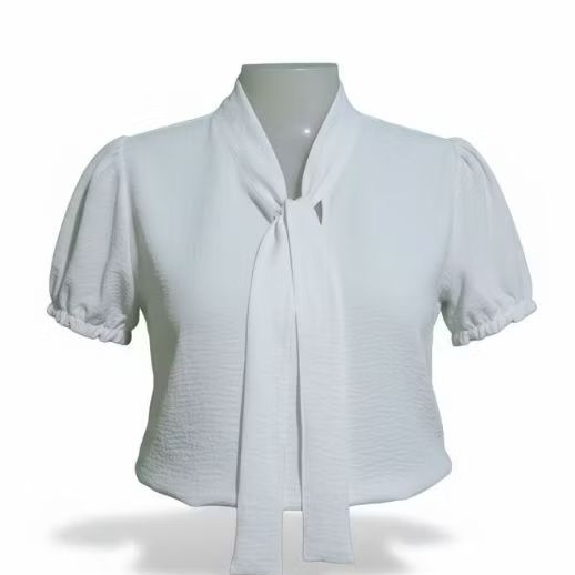 blusa feminina elegante gola laço manga curta  moda evangélica  blusinha social 12 cores