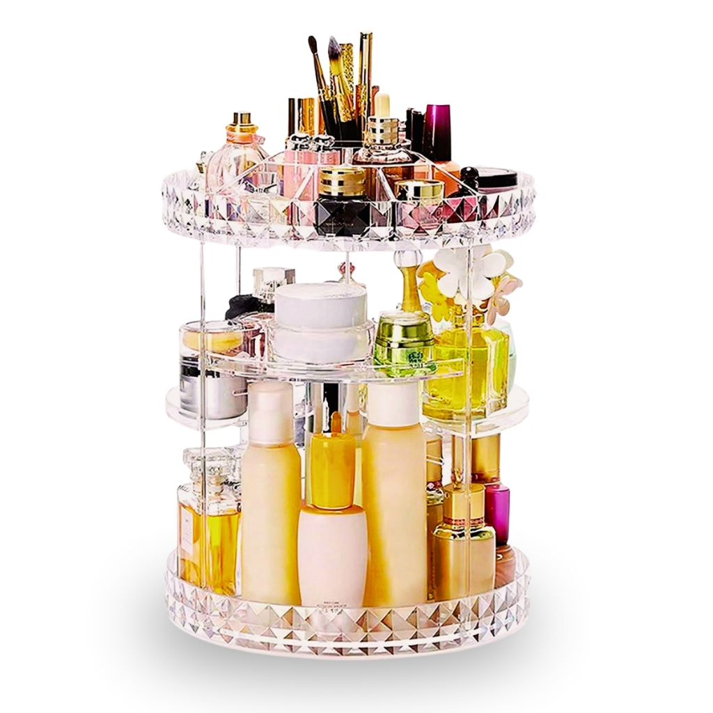 Organizador de Maquiagem Giratório 360º Acrílico Premium em Oferta na Shopee