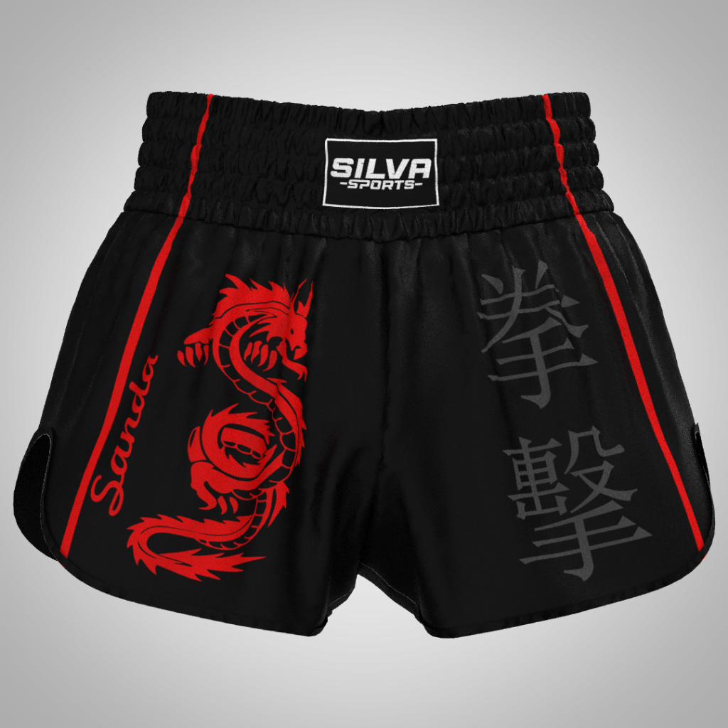 Short Muay Thai Sanda Sanshou Bermuda Calção Boxe MMA Kickboxing Masculino Feminino Treino Luta