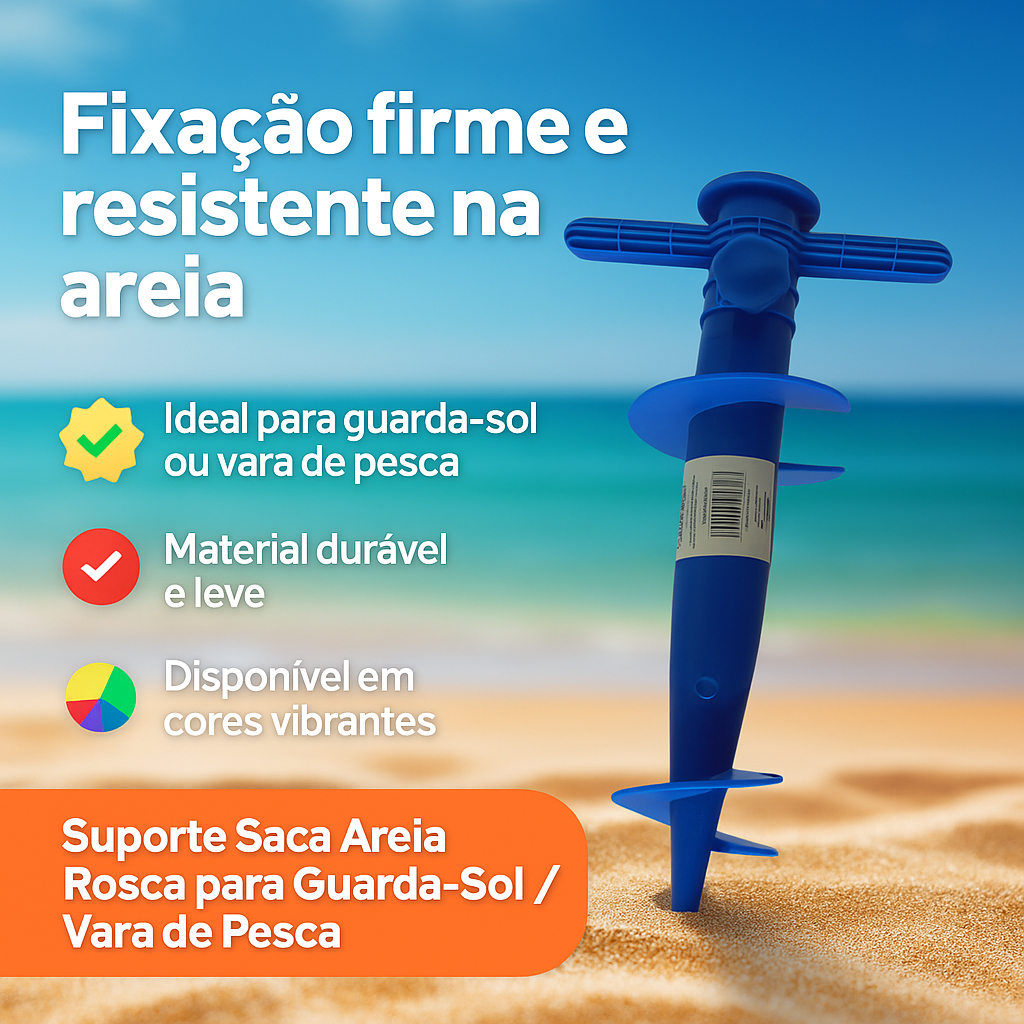 Suporte Saca Areia Rosca Para Guarda Sol Vara De Pesca