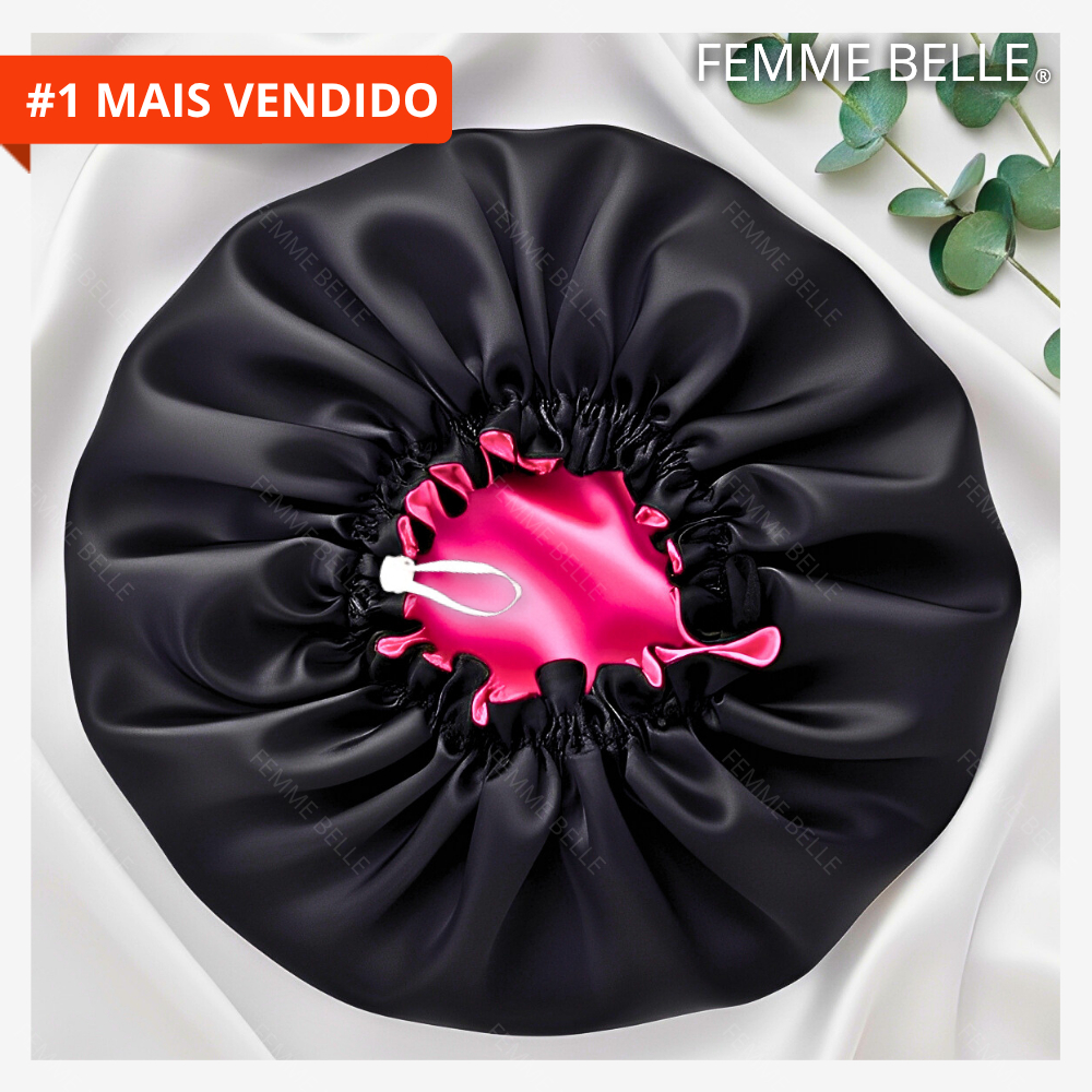 Touca de Cetim Dupla Face antifriz Lançamento Luxo regulável -FEMME BELLE