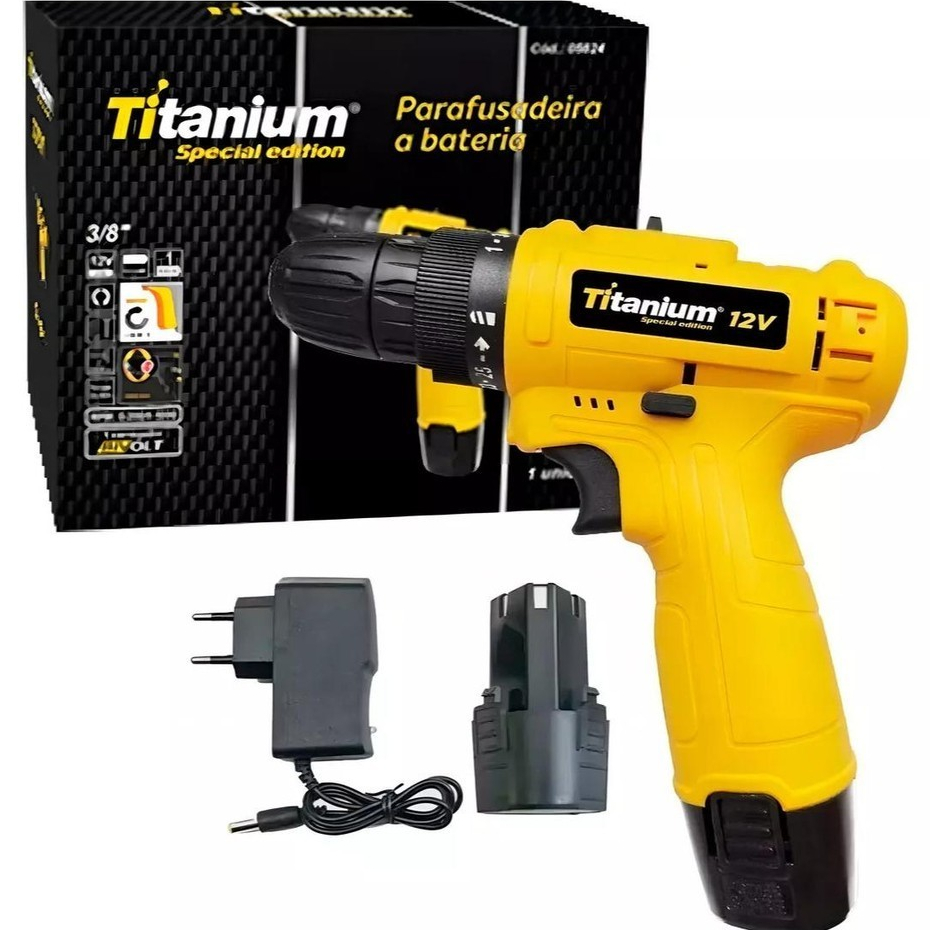 Parafusadeira Special Edition 12V Bivolt Titanium Platina – Compacta, Leve e Sem Fio em Oferta na Shopee