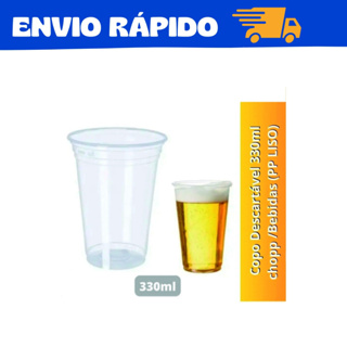 Kit Copo Descartável 330ML Liso Suco Chopp Refrigerante Açai adega em Oferta na Shopee