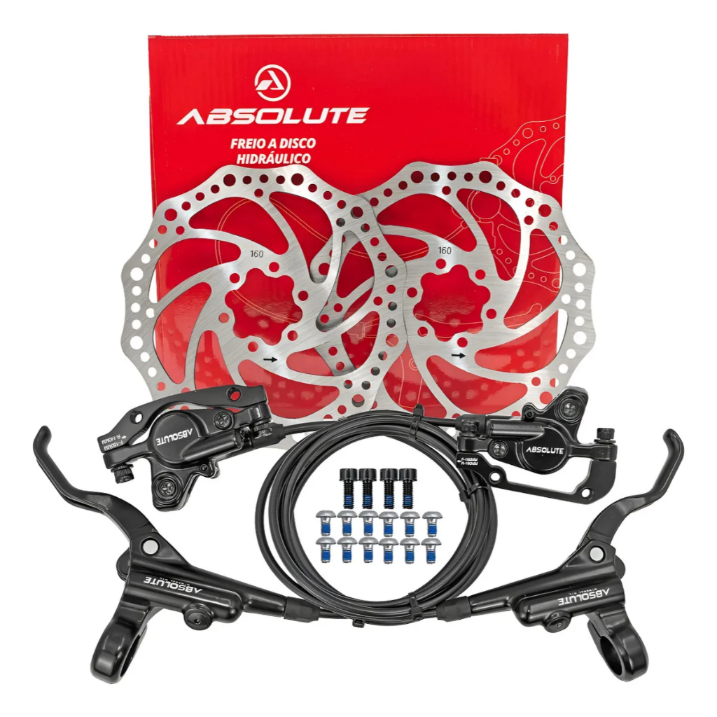 Jogo de Freio A Disco Hidráulico Mtb Absolute M220 Disco 160 em Oferta na Shopee