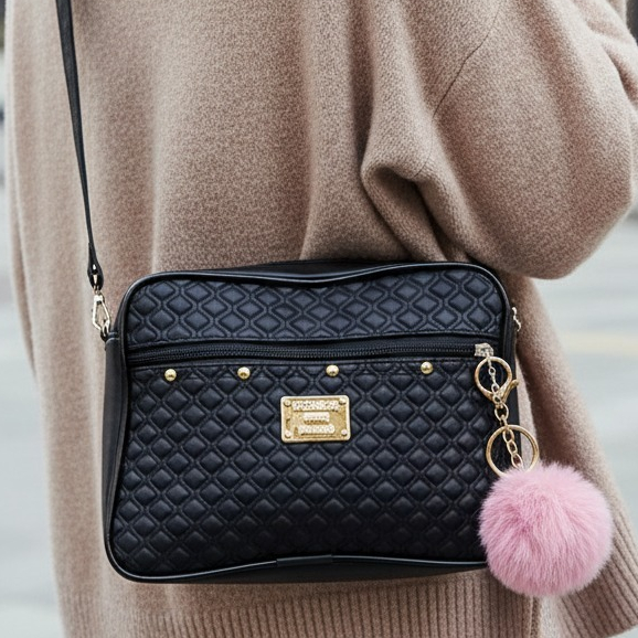 Bolsa Casual Feminina de Couro Sintético – Alça Transversal Ajustável em Oferta na Shopee