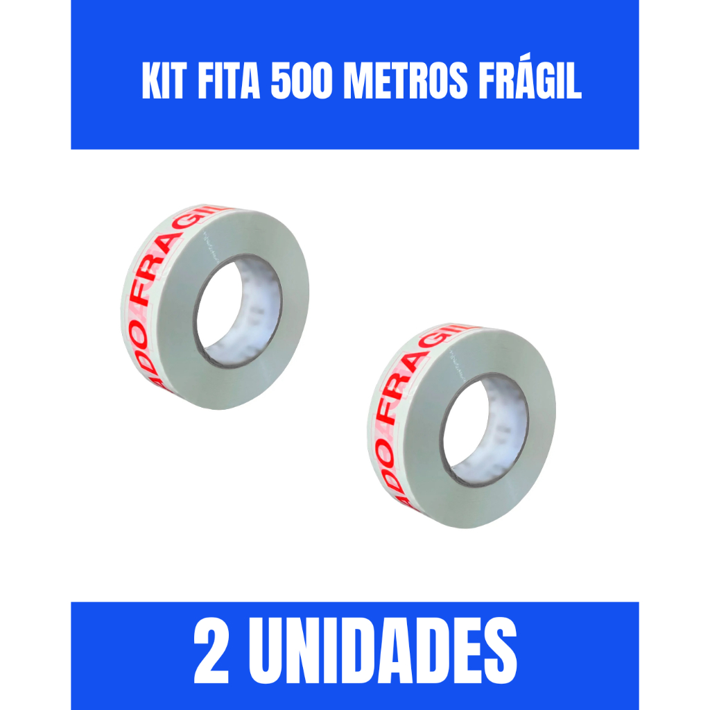 Kit 2 Unidades Fita Cuidado Frágil Direto Da Fabrica 500 Metros