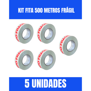 Kit com 5 Unidades Fita Cuidado Frágil Direto Da Fabrica 500 Metros em Oferta na Shopee