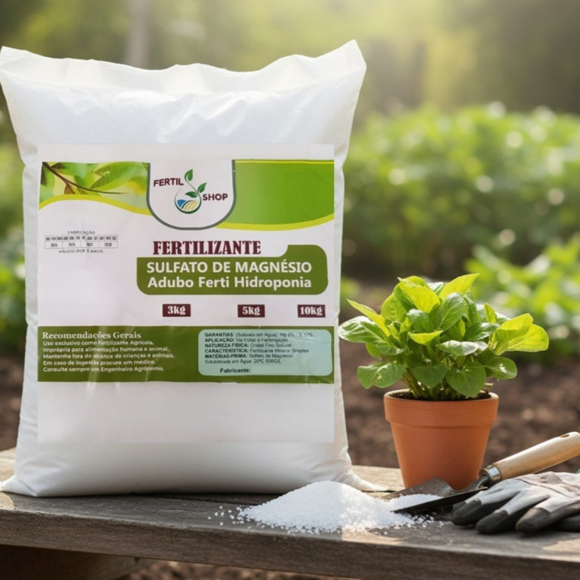 Adubo Sulfato de Magnésio – Fonte de Magnésio e Enxofre para Plantas-– Escolha a Quantidade Ideal