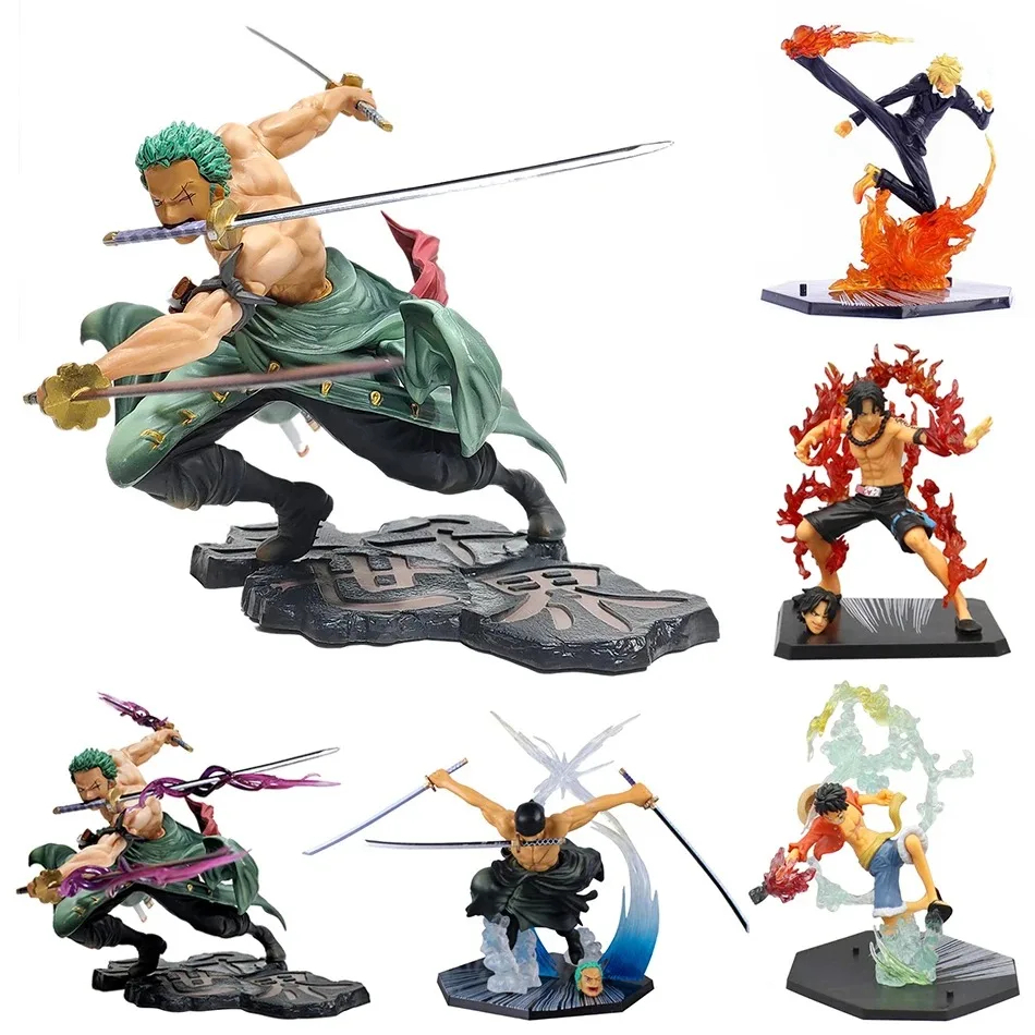 Bonecos Action Figure One Piece Monkey D Chapéu de Palha Roronoa Zoro Ace Sanji Colecionavel Anime Decoração Presente Ge