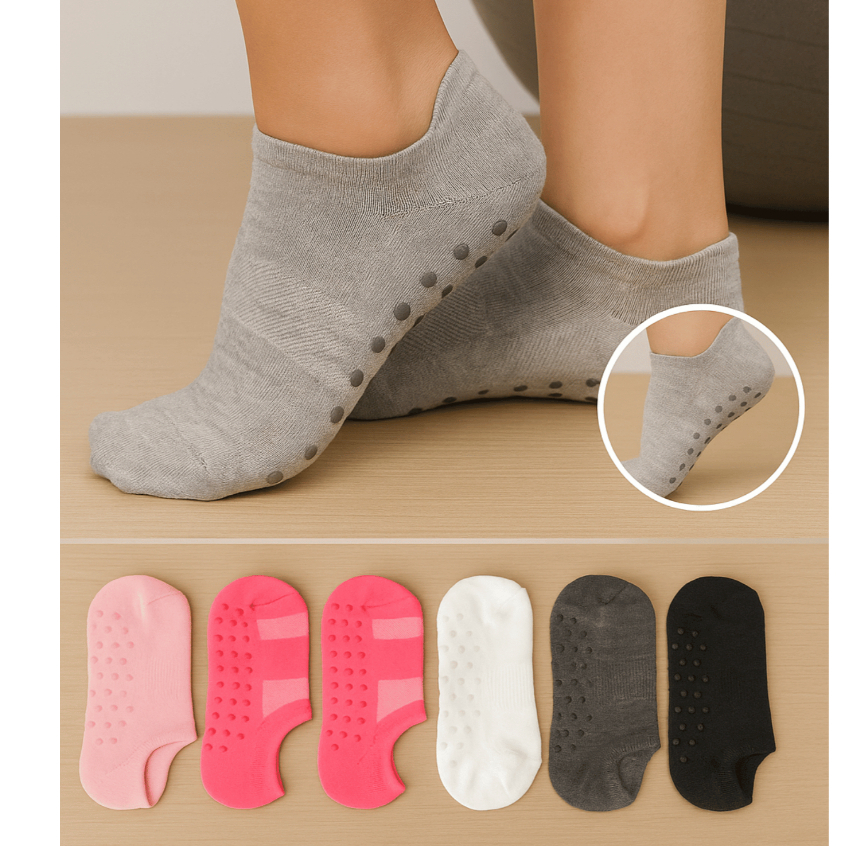 Imagem Kit 8 Pares Meia Sapatilha Antiderrapante Pilates Yoga