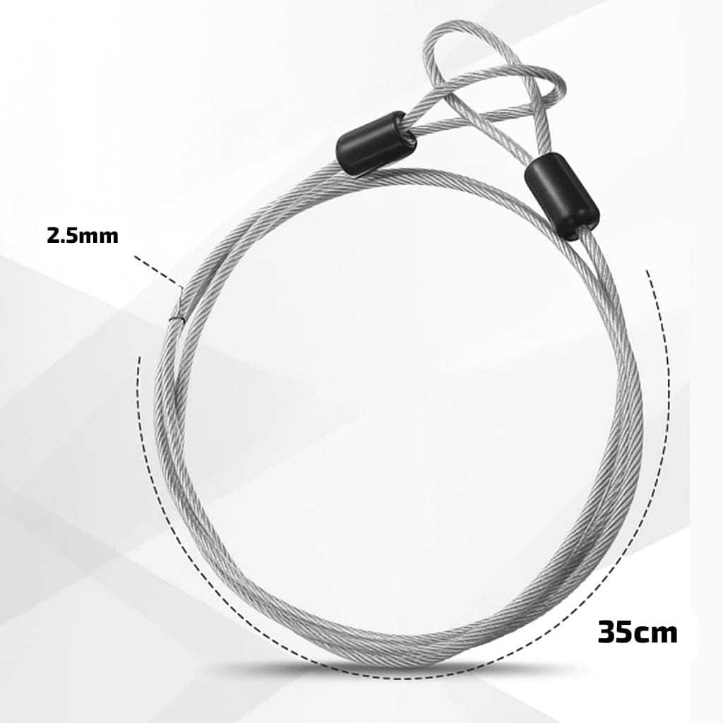 2 Lacre De Segurança De Cabo De Aço Revestido PVC Com 35cm P/ Malas Bolsas Capacetes Guarda Roupas — imagem 2 de 2
