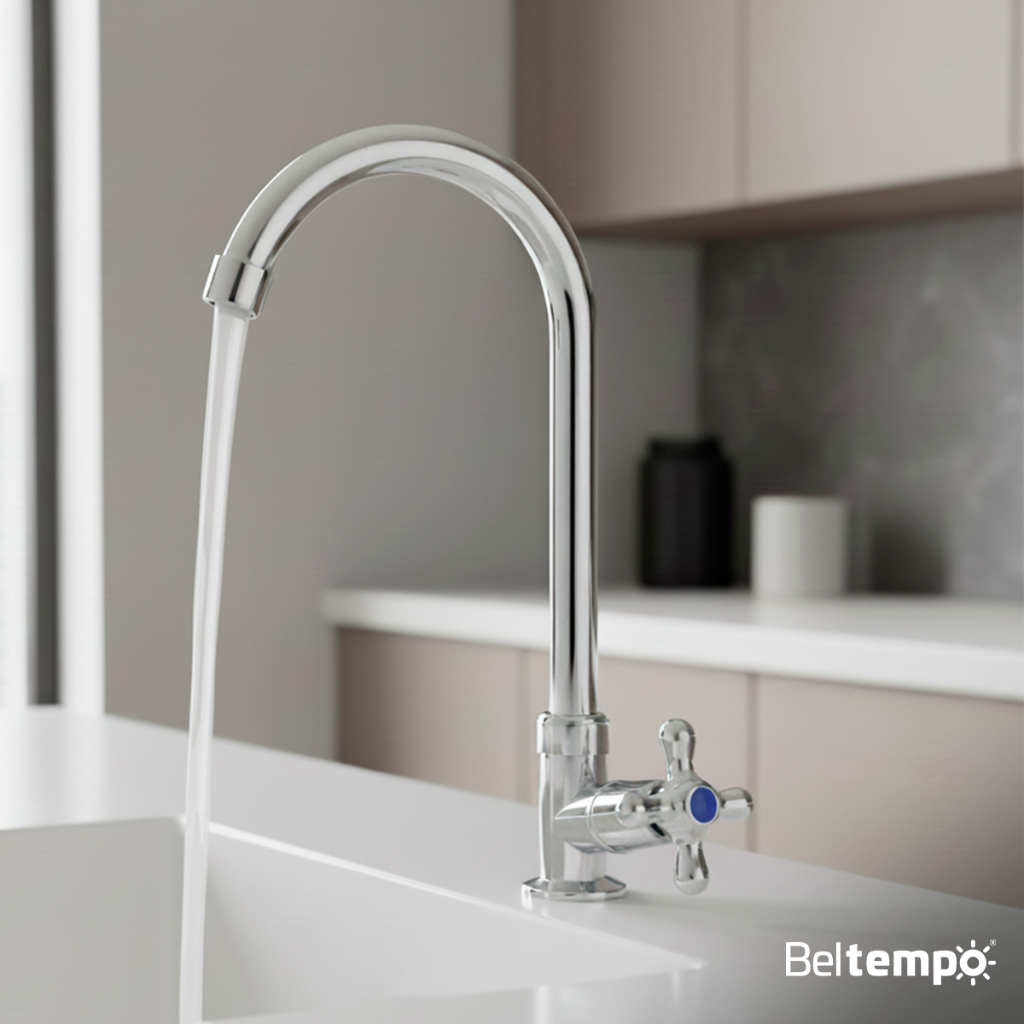 Torneira Para Cozinha De Mesa 1/4 De Volta Bica Móvel Aço Inox/abs Cromada Classic Beltempo em Oferta na Shopee