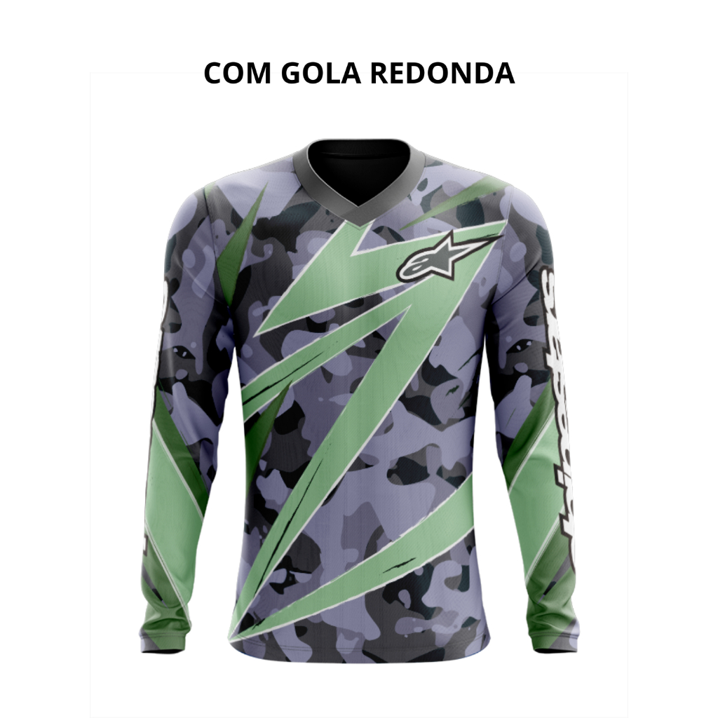 Camiseta Camuflada 27 Dry Fit Manga Longa Proteção UV50+ - Pesca, Motocross, Paintball, Tática, Trilha, Motociclista