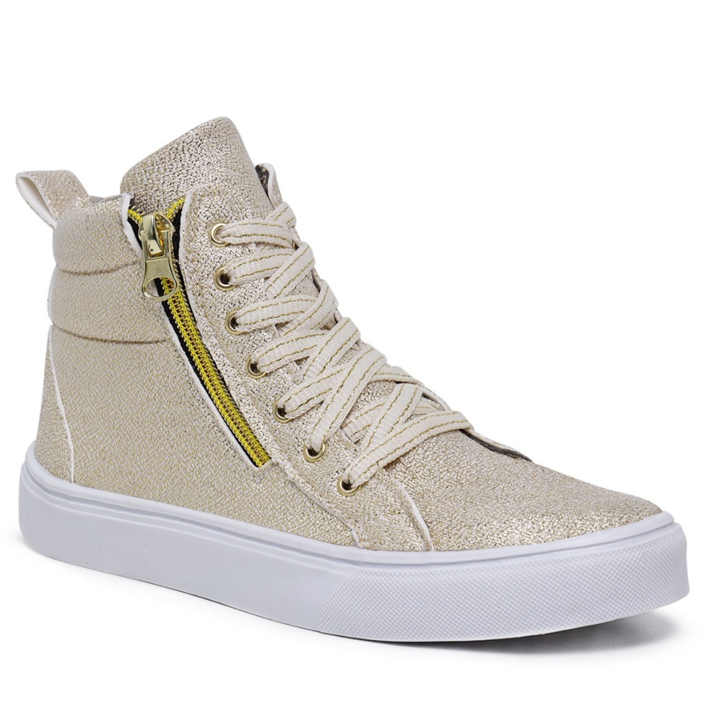 Tênis botinha feminina sneaker treino ziper lateral super leve e confortável promoção