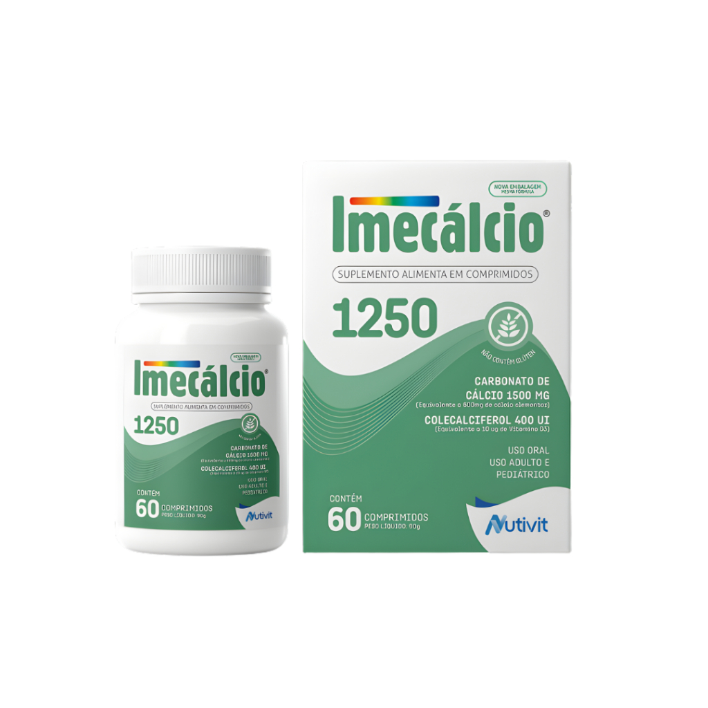 Carbonato De Cálcio Imecalcio 1250mg 60cpr Calcio Elementar