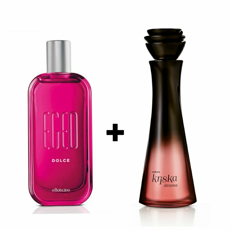 Kit Colônia Feminina Egeo Dolce 90ml Oboticário e Perfume Feminino Kriska Drama 100ml Natura