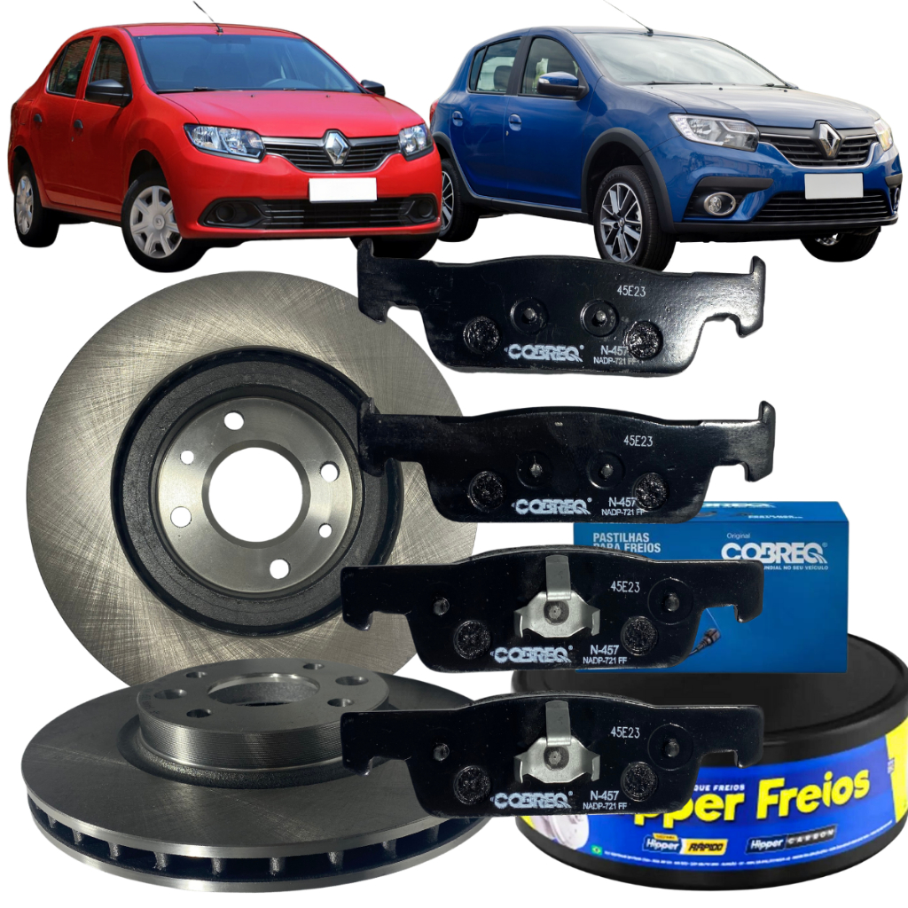 Kit Disco Freio Dianteiro + Pastilha Sandero Logan 1.0 12v 1.0 16v 1.6 8v 2015 À 2021 em Oferta na Shopee