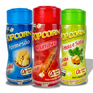 Combo Popcorn - 03 Sabores - Parmesão, Churrasco e Cebola e Salsa em Oferta na Shopee