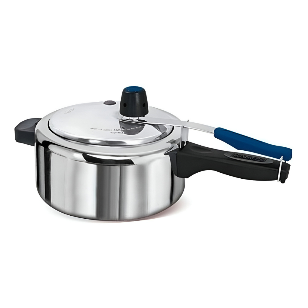 Panela de Pressão 2,5L cor POLIDA/PRETA ALUMINIO REFORÇADO
