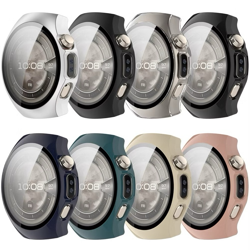 W.BILL Capa Case Tela Acrílico Protetor Com Filme PC Cobertura Completa Para Huawei Watch5 46mm 42mm