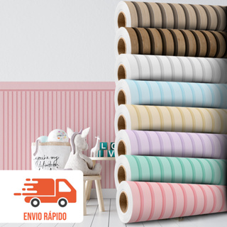 Papel de Parede Ripado Premium Infantil Autocolante Meia Parede Varias Cores em Oferta na Shopee