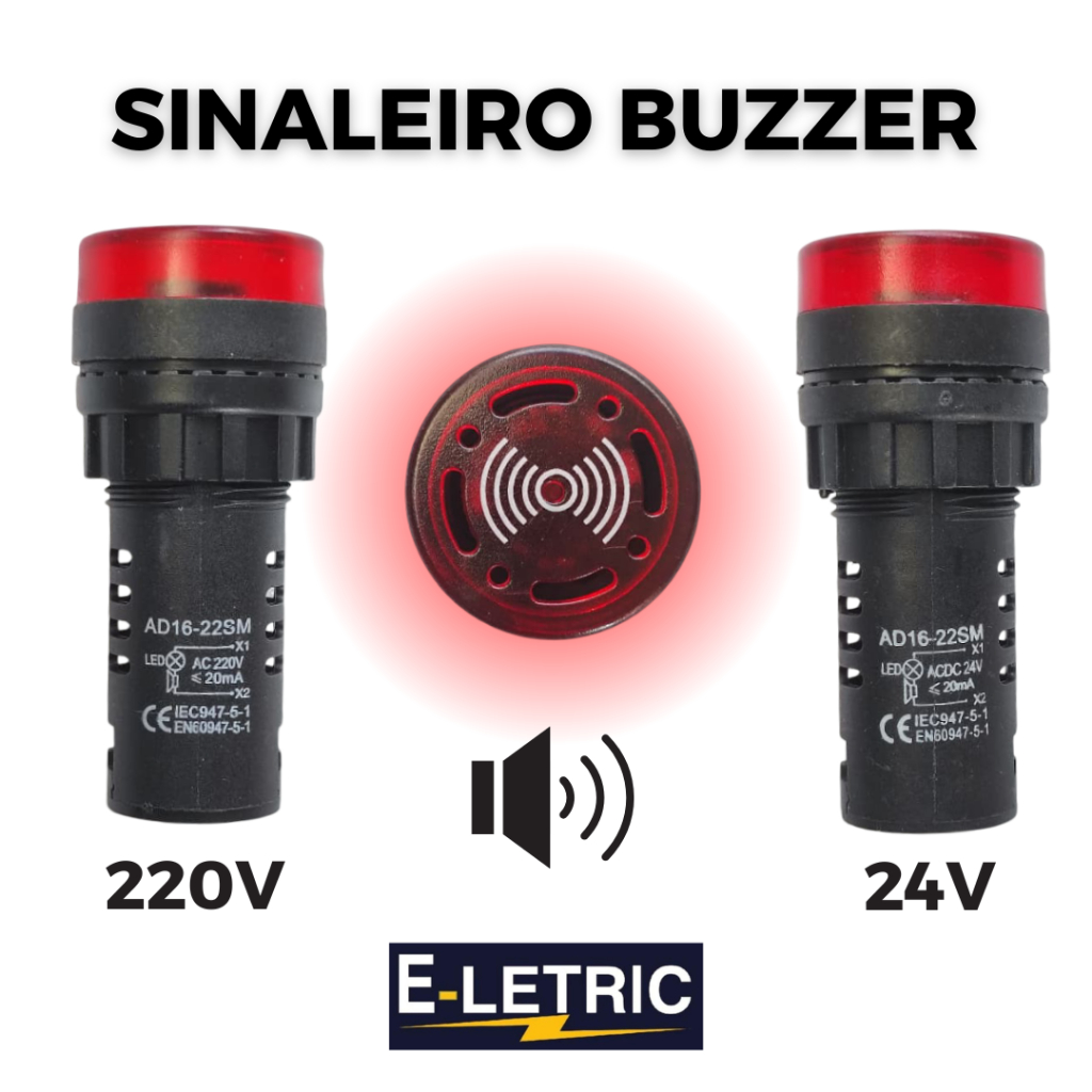 SINALEIRO BUZZER AUDIOVISUAL Ø22CM 220V/24V em Oferta na Shopee