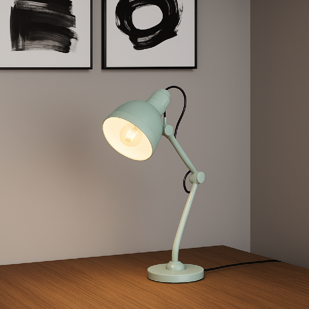 Luminária de Mesa para Quarto Lumix Modelo Pixar 25W E27 Abajur Articulado Bivolt Branco Preto Rosa e Azul Alut By Avant em Oferta na Shopee