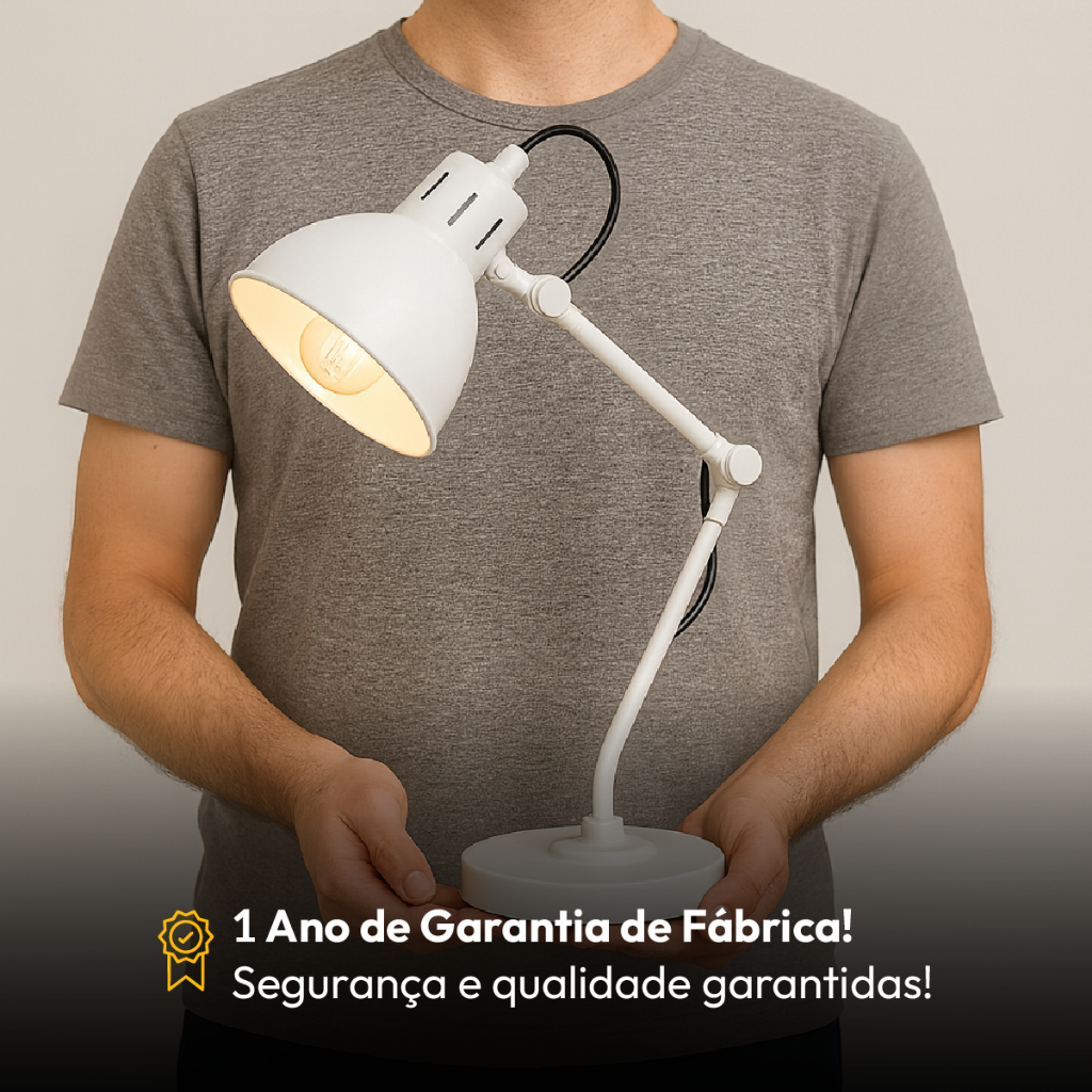 Luminária de Mesa Lumix Modelo Pixar 25W E27 Abajur Articulado Bivolt — foto 6