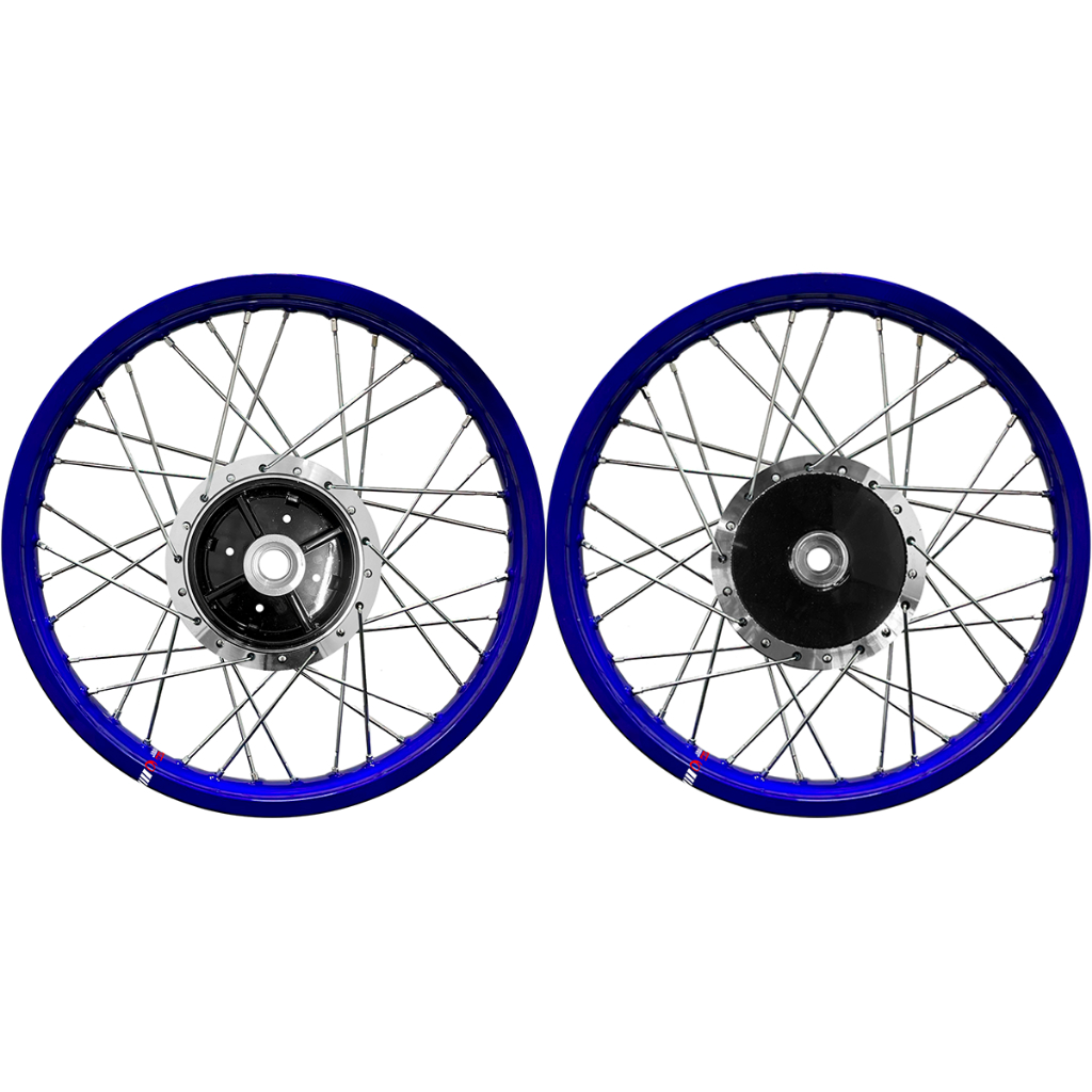 Par Roda Aro Viper Alumínio Azul Ybr Factor Tambor Diamantado Raio 4mm Ou Inox