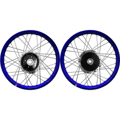 Par Roda Aro Viper Alumínio Azul Ybr Factor Tambor Diamantado Raio 4mm Ou Inox